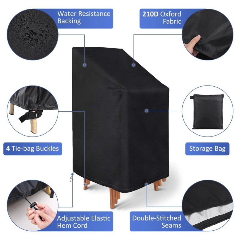 Outdoor Furniture Cover Waterproof - 1/2 szt. Pokrowiec na krzesło składane,