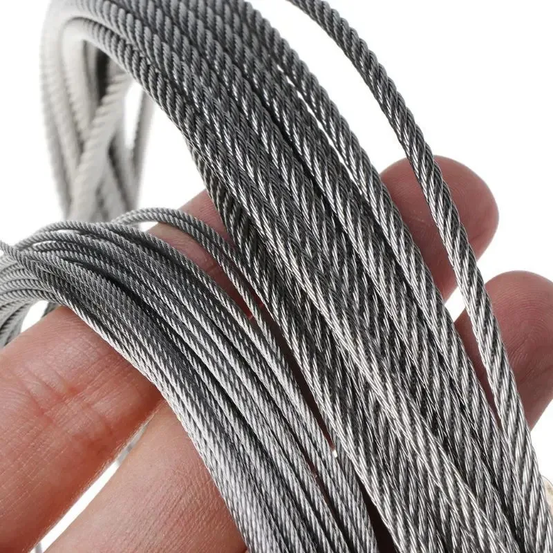 Outdoor Furniture Rope - 1 Rolka 5/10M Stalowa Lina Stalowa