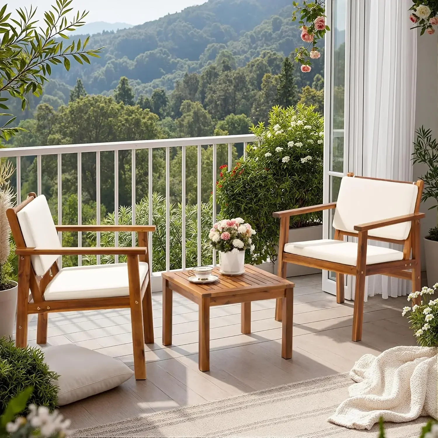 Zestaw mebli ogrodowych z drew – Outdoor Furniture Table And Chairs recenzja i cena