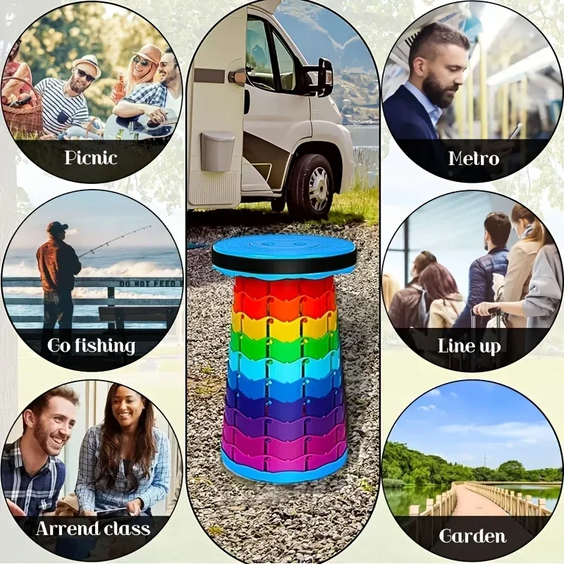 Tęczowy teleskopowy stołek kem – Outdoor Furniture Set recenzja i cena